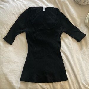 & Other Stories Ribbed Scoop Neck Top